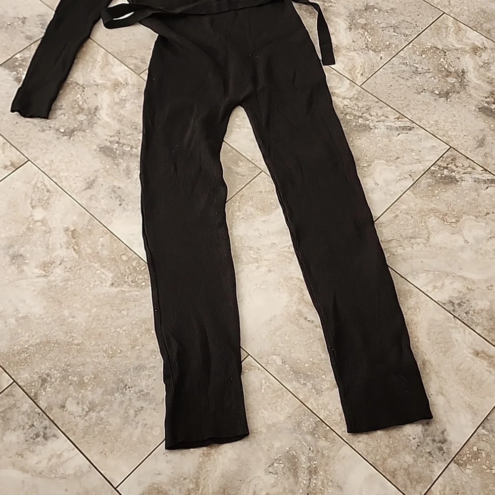 FASHION NOVA NWT BLACK TOP SECRET RIBBED KNIT JUMPSUIT SIZE 3X STRETCH - Picture 5 of 8